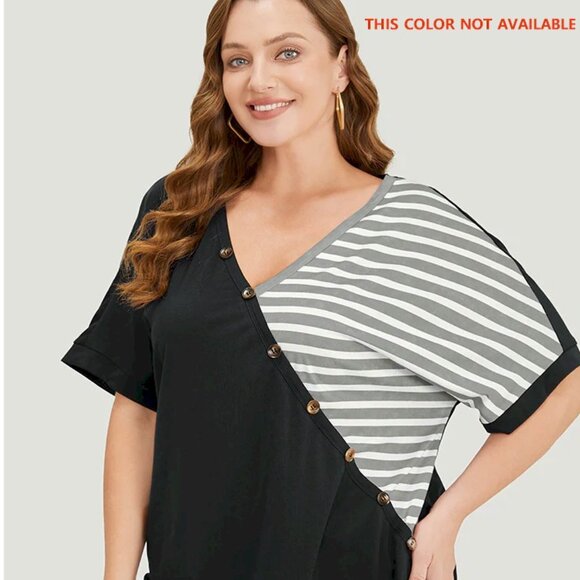 Flag Striped Red White Blue Short Dolman Sleeve Flag Day T-Shirt Size 14-16 NWT - Picture 6 of 6